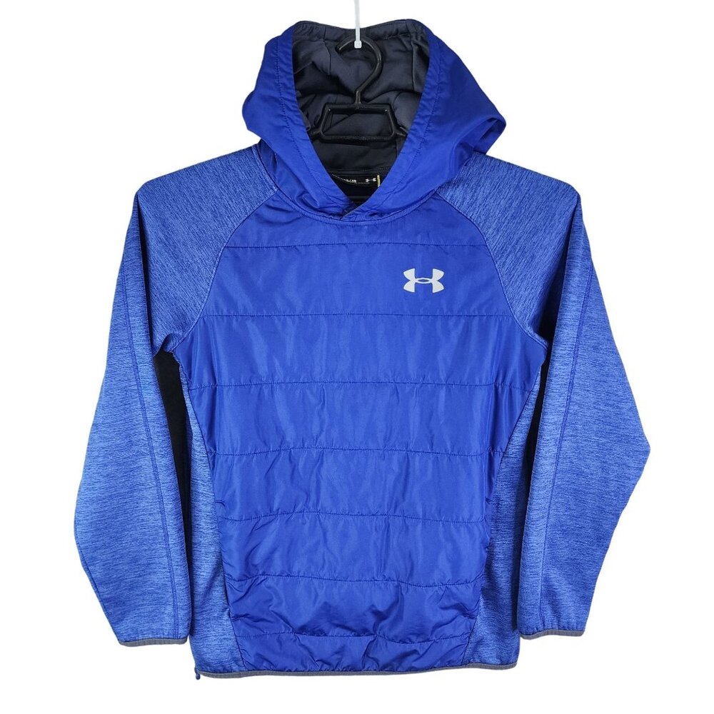 Boys Royal Blue Under Armour Hooded Sweatshirt Long Sleeve Youth Size XL